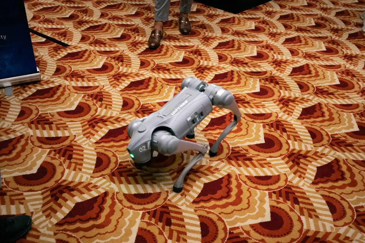 Unitree quadruped robot on the show floor